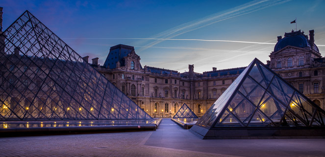 HDR photography louvre museum twilight