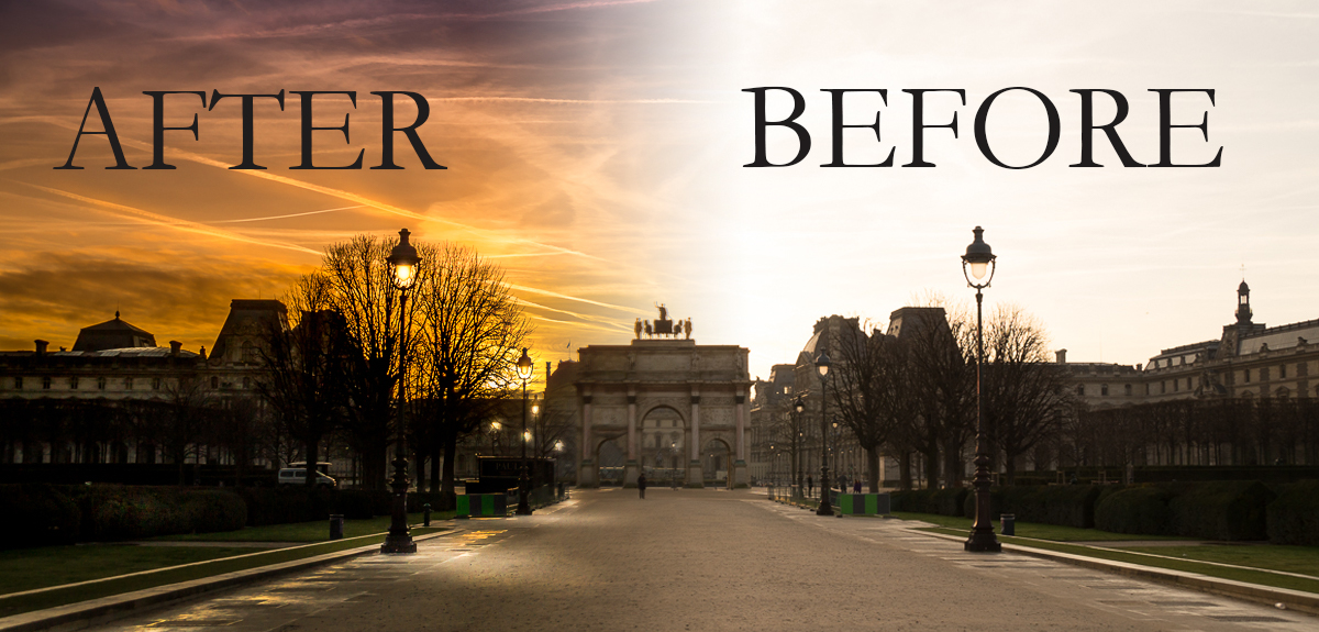 before and after postprocessing picture high dynamic range possibilities of our photography