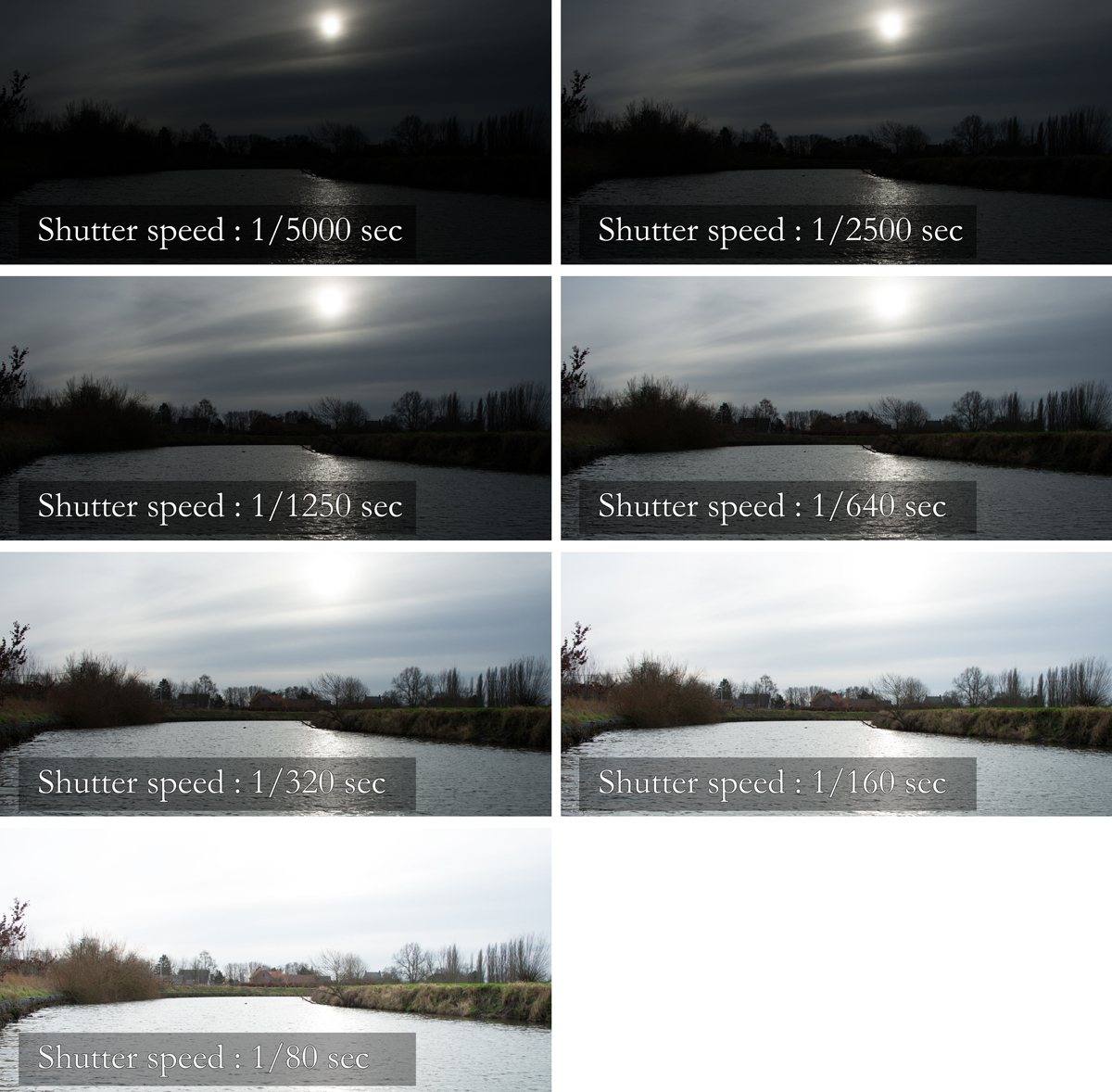  manual exposure  bracketing different shutter speeds 