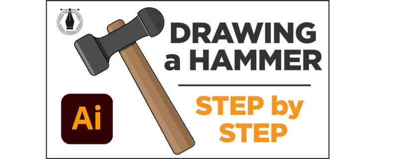 adobe illustrator exercise tutorial for drawing a hammer using only basic shapes and tools